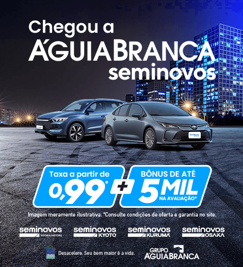 Banner Promocional de Carros Seminovos Águia Branca